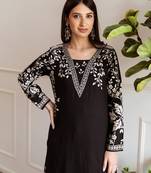 jade black printed cotton kurta sets