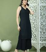 Embroidered rayon kurta with palazzos