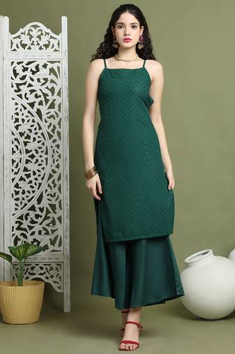 Chic backless designer kurta with palazzo