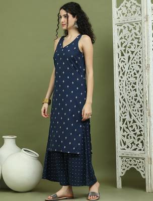 Printed cotton kurta palazzo set 3