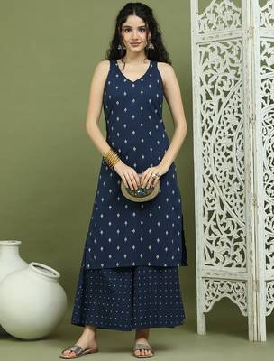 Printed cotton kurta palazzo set 4
