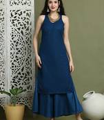 Embroidered rayon kurta with palazzos