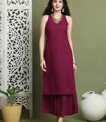 Embroidered rayon kurta with palazzos