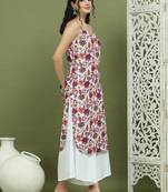 Foil printed rayon kurta with palazzos