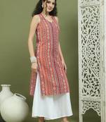 Foil printed rayon kurta with palazzos