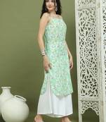 Floral printed rayon kurta with palazzos