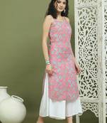 Floral printed rayon kurta with palazzos