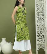 Printed rayon kurta palazzo set