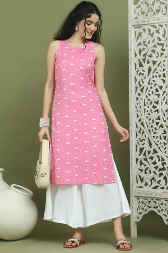Printed rayon kurta palazzo set