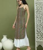Foil printed rayon kurta with palazzos