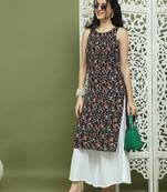 Printed rayon kurta palazzo set