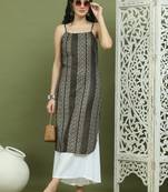 Foil printed rayon kurta with palazzos