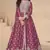 Magenta chinon with sequence embroidery semi stitched anarkali suit