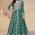 Green chinon with sequence embroidery semi stitched anarkali suit