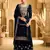 Blue embroidered velvet pakistani salwar suit