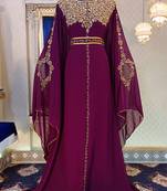 Dark violet designer islamic wedding kaftan