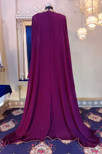 Dark violet designer islamic wedding kaftan