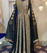 Black and beige designer moroccan kaftan