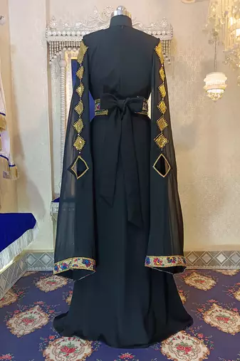 Black and beige designer moroccan kaftan