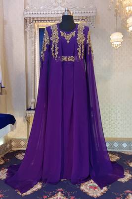 Purple arabic party wear takchita kaftan 1