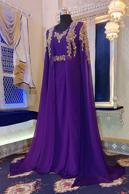 Purple arabic party wear takchita kaftan 3