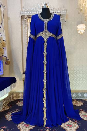 Royal blue designer islamic kaftan