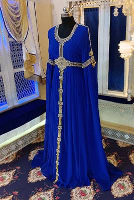 Royal blue designer islamic kaftan 2
