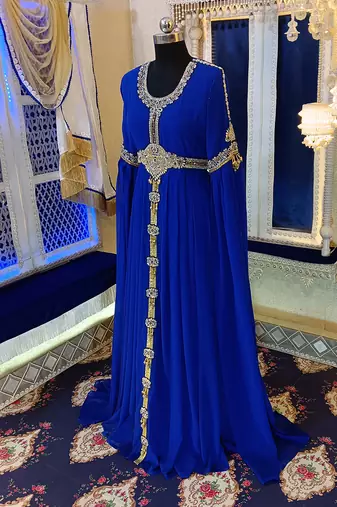 Royal blue designer islamic kaftan