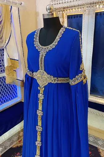 Royal blue designer islamic kaftan