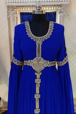 Royal blue designer islamic kaftan 4
