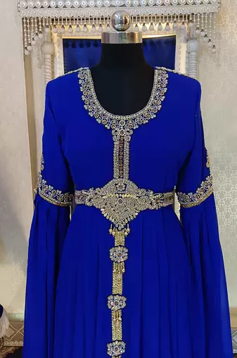 Royal blue designer islamic kaftan