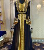 Darkblue islamic designer moroccan kaftan