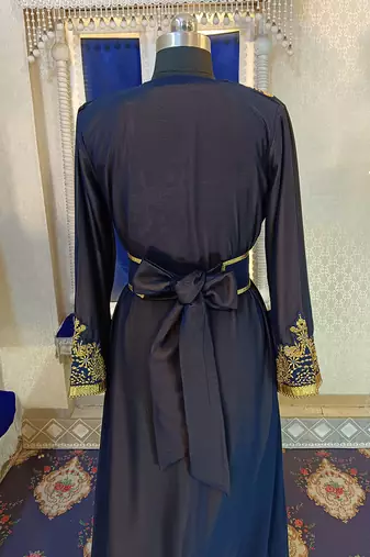 Darkblue islamic designer moroccan kaftan