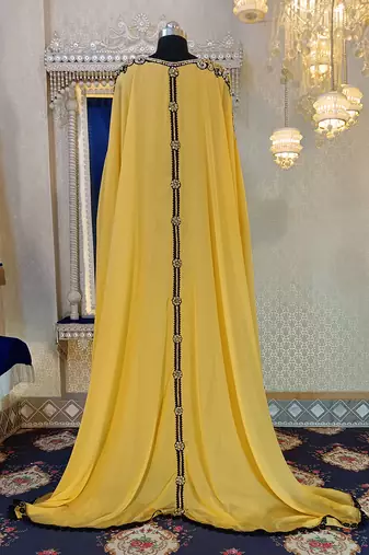 Golden yellow party wear caftan