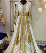 White unique designe wedding takchita kaftan