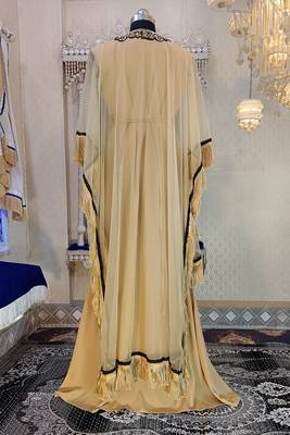 Beige designer islamic party wear takchita kaftan 5