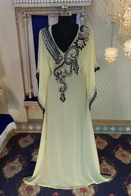 Lemon yellow designer islamic dress 1