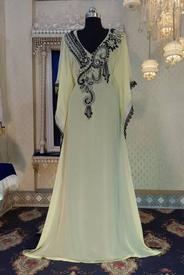 Lemon yellow designer islamic dress 2