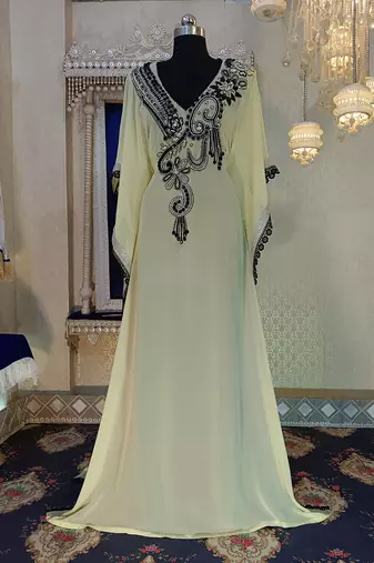 Lemon yellow designer islamic dress