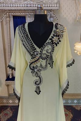 Lemon yellow designer islamic dress 4