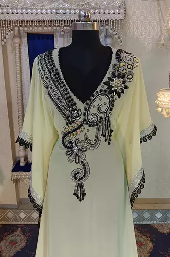 Lemon yellow designer islamic dress