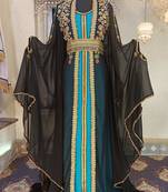 Black and firozi wedding designer caftan