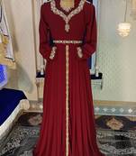 Maroon designer wedding kaftan