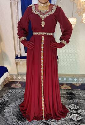 Maroon designer wedding kaftan 2