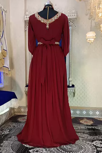 Maroon designer wedding kaftan
