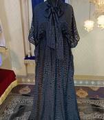 Dark grey and black designer islamic kaftan