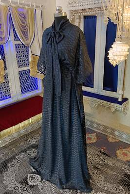 Dark grey and black designer islamic kaftan 2