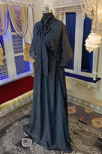 Dark grey and black designer islamic kaftan