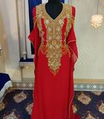 Red designer islamic takchita kaftan