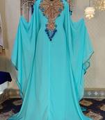 Mint firozi and aquablue islamic designer caftan